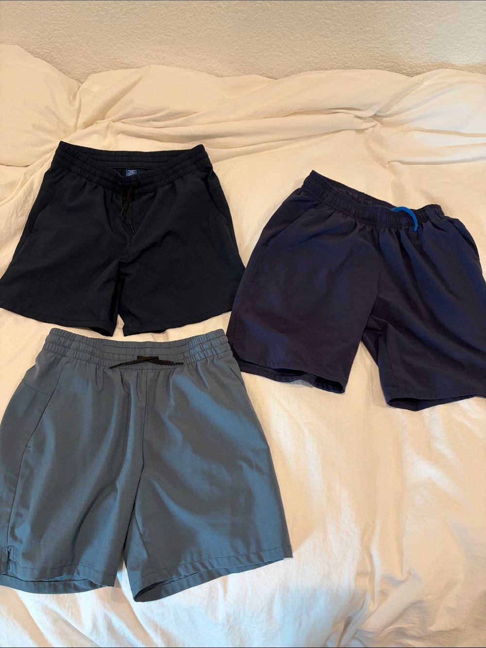 all in motion Boys 3-Pack Athletic Shorts - Black, Navy, Gray